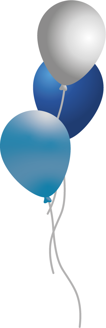 Illustration ballons bleus et blancs