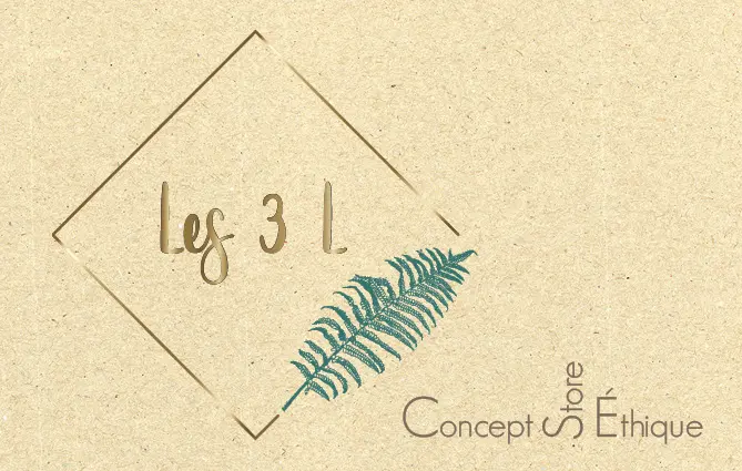 Carte de visite identité visuelle Les 3 L Concept Store Éthique et Végan Montpellier